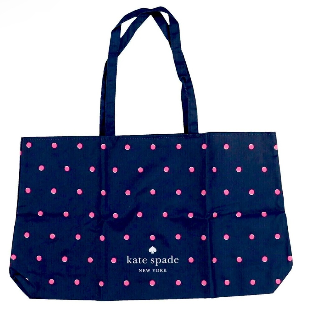 kate spade New Navy Blue & Magenta/White Polkadot Lightweight Tote Bag